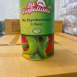 La Napoliana Paprikastrimler 3 farvet - 5 kg